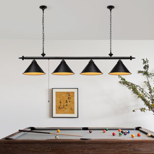 BREAKWATER BAY Ceti - Light Matte Black Pool Table Lights Pendant