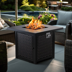 FURNIMICS Fire Pits Outdoor Gas Fire Pit, 50,000 BTU Steel Fire Table