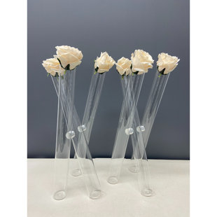 LE PRISE™ Millette Tripod Glass Tube Bud Vase Wedding Centerpiece for Table Flower Decorations