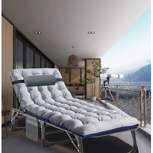 JTANGL Adjustable Adult Reclining Deck Chair Portable Folding Camping Bed For Travel Military