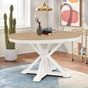 AUGUST GROVE® Babacer 54.01 L x 42.01 W Dining Table with Removable Leaf and Wooden Base For Kitchen and Dining Room, Dining Area