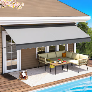Edrosie Inc 118.1'' H Retractable Patio Awning Window Awning Door Awning