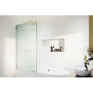 GLASS WAREHOUSE Gaia 30 in. x 58.25 in. Frameless Fluted Single Fixed Bath Panel