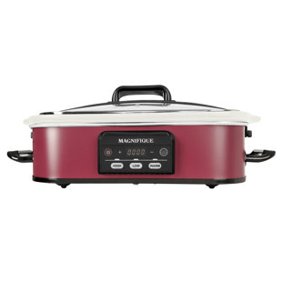 HOMECOOKIN 4 Quart Casserole Programmable Slow Cooker with Oven Safe Ceramic Baking Dish