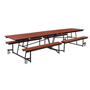 NATIONAL PUBLIC SEATING MDF Core Rectangular Bench Cafeteria Table