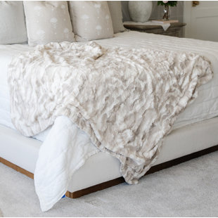 GRACED SOFT LUXURIES Double Sided Faux Fur Throw Blanket, Multiple Colors