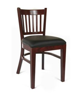 BESEATING Slatback Solid Wood Side Chair in Dark Mahogany (Set of 2)