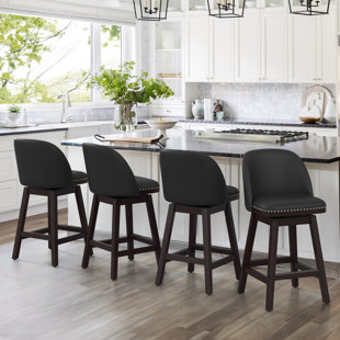 WILDON HOME® Devanny Swivel 26'' Counter Stool (Set of 4)