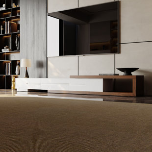 ORREN ELLIS Dahnya Wood Extendable TV Stand, Wood Media Console, Pre-Assembly