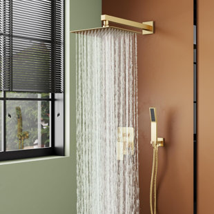 HOMGOO Complete Shower System,Shower Faucet Set with 10" Rain Shower head and Handheld Shower Head Set