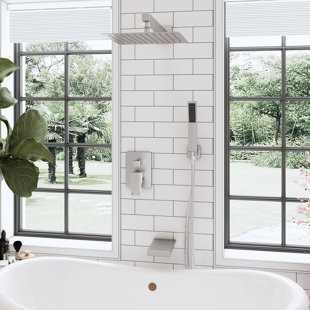 HomGoo Tub Shower System,Shower Faucet Set with 10" Rain Shower head and Handheld Shower Head Set