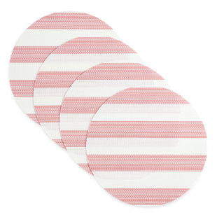 TOWN & COUNTRY LIVING Town & Country Basics Cabana Stripe Indoor/Outdoor Round Placemat (Set of 4)