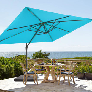 AOK GARDEN 11.5' x 9' Rectangular Cantilever Umbrella with Base