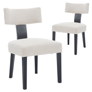 GRACIE OAKS Inelda Mid Century Upholstered Side Chair Farmhouse Dining Chairs with Wood Legs (Set of 2)