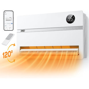 INKEDZ Smart Wall Heater, Electric Space Heater for Bedroom 1500W, 120° Vertical Oscillation, Adjustable Thermostat, Remote Control, 24H Timer, Easy-Mount Heater for Indoor Use, Works with Alexa,