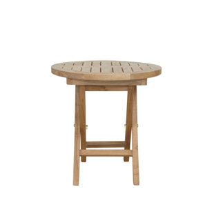 SKYLINE DECOR Skyline 20'' Solid Wood Round Portable Folding Table