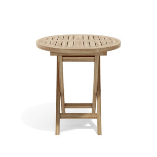SKYLINE DECOR 27'' Solid Wood Round Portable Folding Table