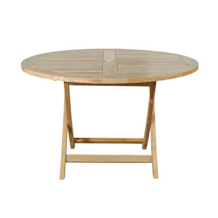 SKYLINE DECOR 47'' Solid Wood Round Folding Table