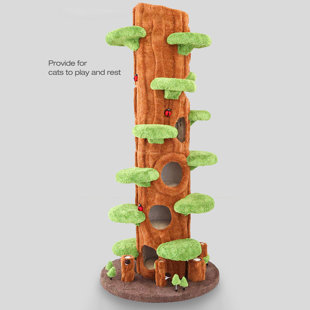 TUCKER MURPHY PET™ 91" Elizha Solid Wood Large Cat Tree Tower Condo