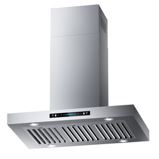 DALXO 900 CFM Ducted Island Range Hood in Stainless Steel with Nightlight Remote Control Included