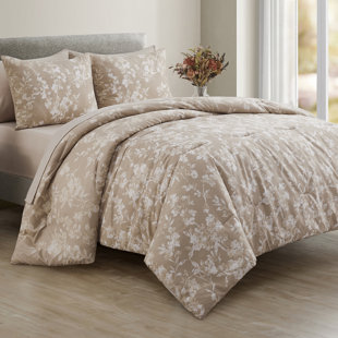 WONDERFUL TEXTILE Wonderful Botanical Floral 7 Piece Comforter Set