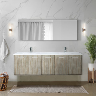LEXORA 72'' Double Bathroom Vanity with Cultured Marble Top
