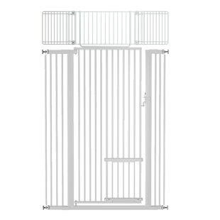 TUCKER MURPHY PET™ Elissia 71" Extra Tall Safety Gate Heavy Duty Metal Gates with Pet Cat Door