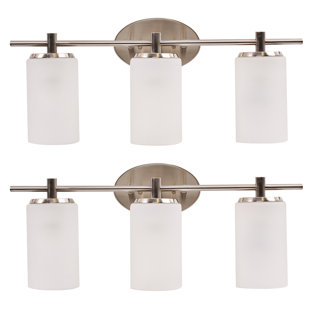 EBERN DESIGNS Botnen Led lamp vanity light 3-Light Bathroom Vanity Light with Glass Shades (Set of 2)