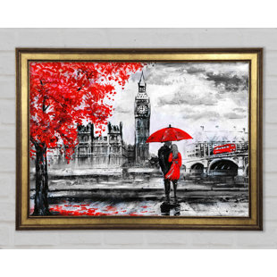 CLASSICLIVING Romantischer Big Ben Spaziergang - Einzelne Bilderrahmen Kunstdrucke