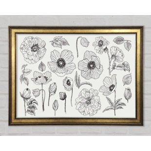CLASSICLIVING Handgezeichnete Blumen Illustration - Druck