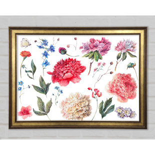 CLASSICLIVING Rosafarbene zarte Blumen - Druck