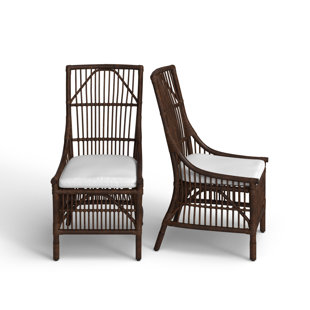 BIRCH LANE™ Barkley Wicker/Rattan Slat Back Side Chair (Set of 2)