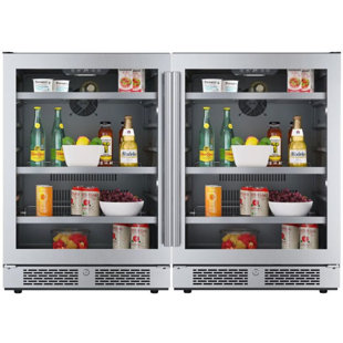 Avallon Dual Zone 47.625'' Freestanding 15 Bottle and 280 Can Wine & Beverage Refrigerator with French Doors
