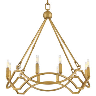 HINKLEY Leona Eight-Light Hand-Leafed Round Chandelier