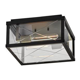 HINKLEY Monte Two-Light Aluminum Outdoor Flush Mount Ceiling Light