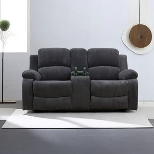 CHANGHE TRADING INC Jac- Dark Grey Flannel Living Room Recliner Loveseat