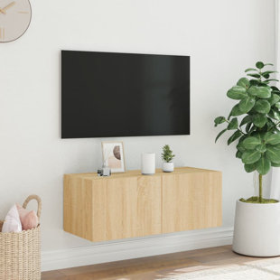 DEVIDAXL 31 x 80 x 35_vidaXL TV wall cabinet with LED lights black 80 x 35 x 31cm