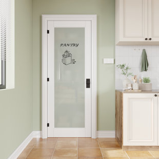 ARK DESIGN Pantry Door Solid Manufactured Wood Prefinished Glass Slab Door Standard Door Without Hardware Kit