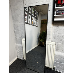 ANDREW GERARD MIRRORS Metal Wall & Leaner Mirror in Black