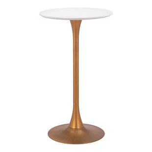 ZUO HOSPITALITY Auray Bar Height 23.8" Pedestal Dining Table