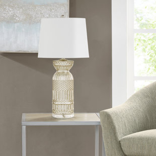 HAMPTON HILL Luxuria Textured Glass and Acrylic Base Table Lamp