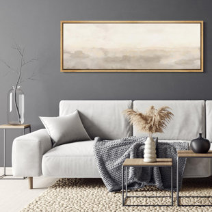 IDEA4WALL Minimal Landscape Muted Abstract Minimalist Neutral Décor Extra Large Framed Canvas Print Wall Art