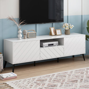 SYMYLIFE TV Console Table, Media Console, Metal Feet