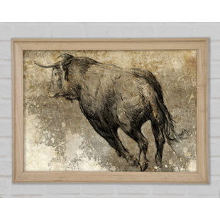 GRACIE OAKS Bull Run - Single Picture Frame Print