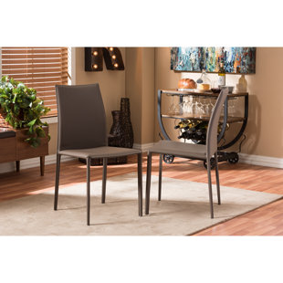 WHOLESALE INTERIORS Metal Solid Back Side Chair (Set of 2)