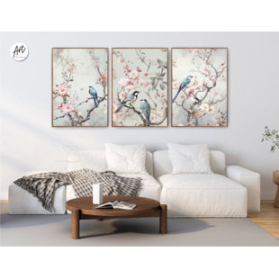 ART TERRITORY Trendy Neutral Wall Art, Aesthetic Chinoiserie Wall Art Prints or Canvases