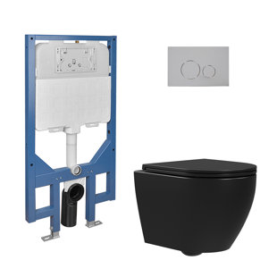 DEERVALLEY Two-Piece Toilet Dual Flush Elongated Wall Mount Toilet With Concealed In-Wall Hung Tank (Seat Included)