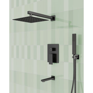 GRANDJOY ClassicRain Shower System 10" Wall Mount Rainfall Shower Head Handheld Shower Spray Tub Spout