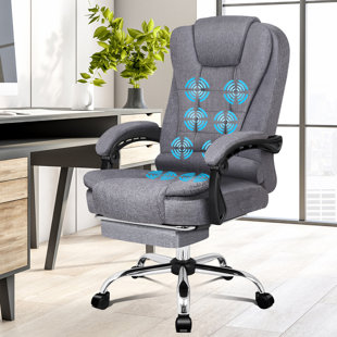 ELFORDSON ALFORDSON Massage-Bürostuhl Stoff Beheizter Chef-Computersitz Grau