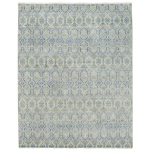 CAPEL RUGS Burmesse Hand Knotted Wool Azure/Beige Area Rug